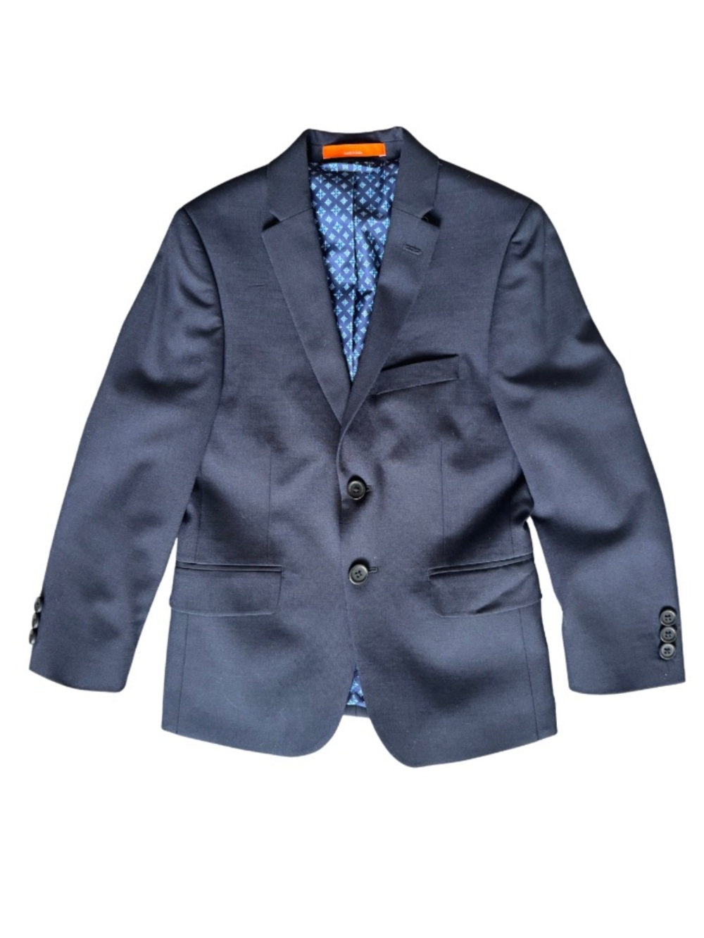 Tallia Boys Navy Wool Blend Suit Jacket Blazer Size 8R Formal